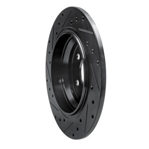 Mercedes-Benz CL500 Brake Rotor (1) - Rear Right - R1 Concepts - Drilled & Slotted - Black - `03-`06